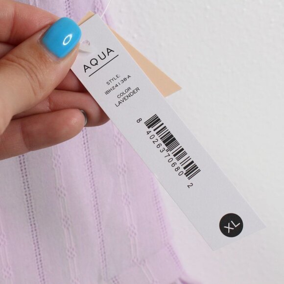 Aqua Tonal‎ Stripe Peplum Top Lavender XL - Picture 4 of 8